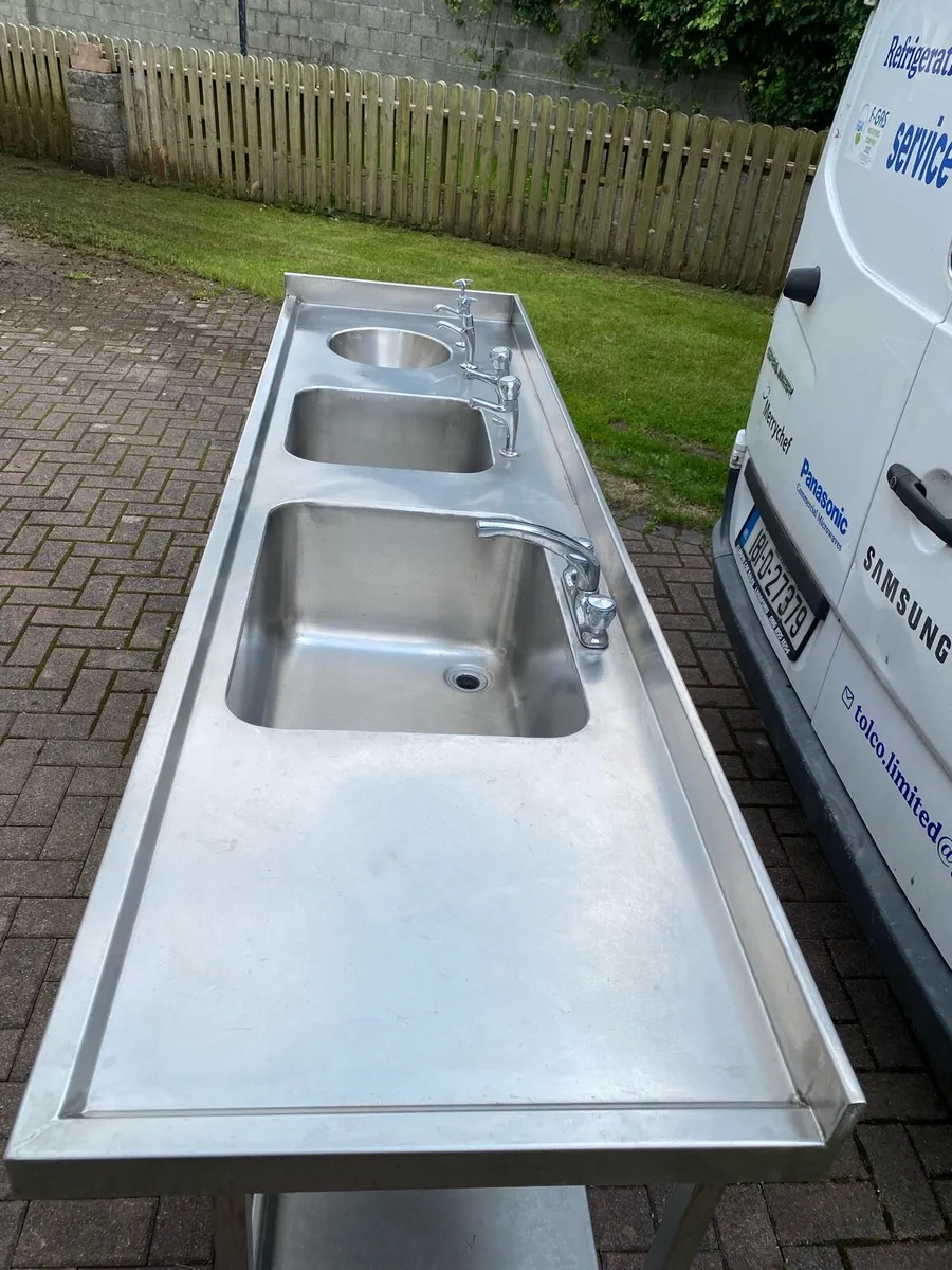 3 bowl stainless steel sink - Image 2