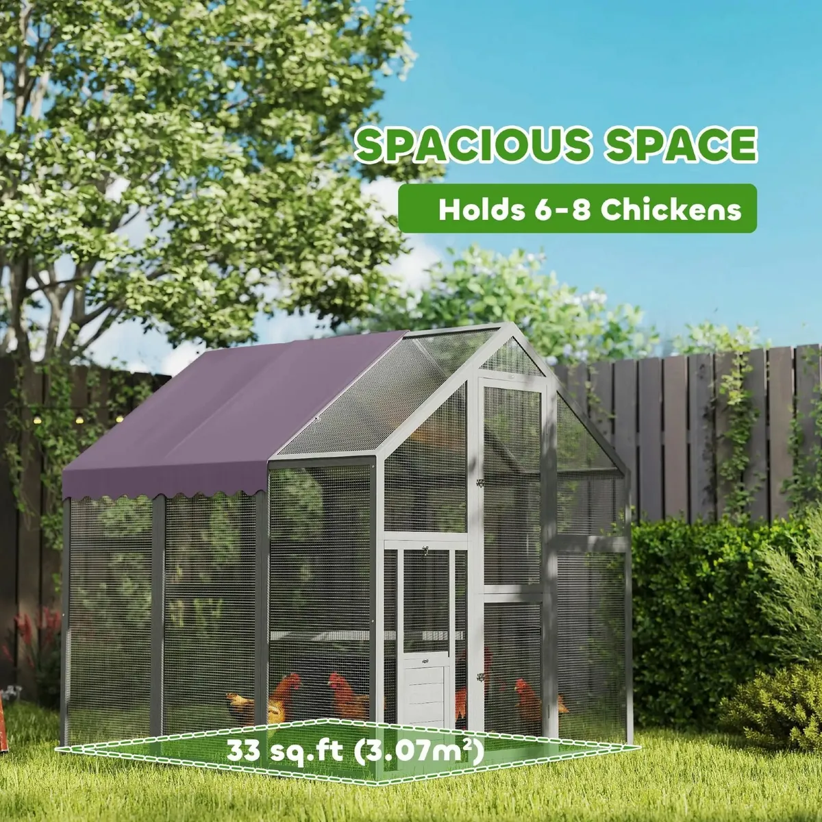 CHICKEN HOUSE RUN 6-8 CHICKENS 2 NEST BOXES - Image 4