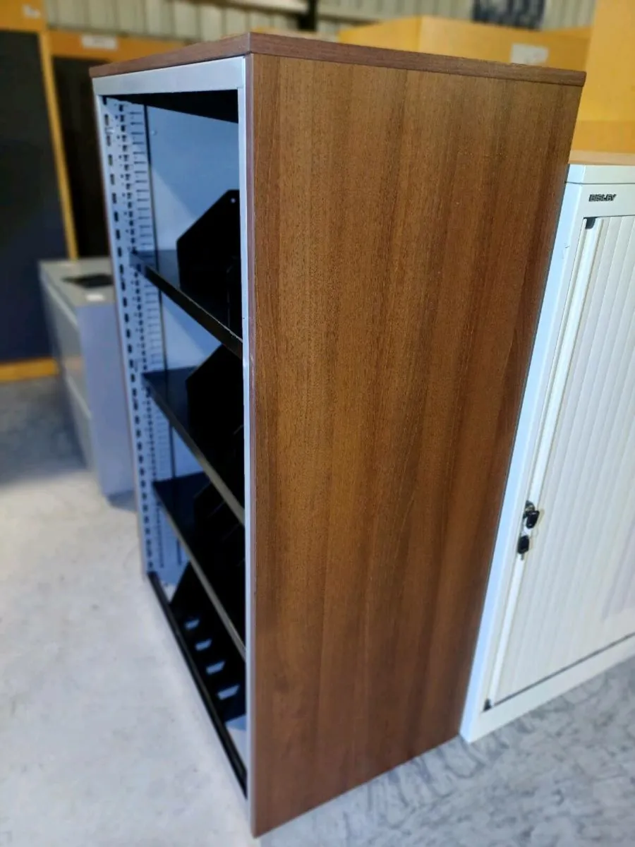 Steel Filing Cabinets - Wooden Top & Sides - Image 1