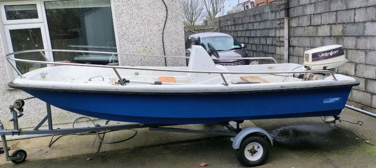 Orkney dory 25hp Johnson engine and trailer - Image 2