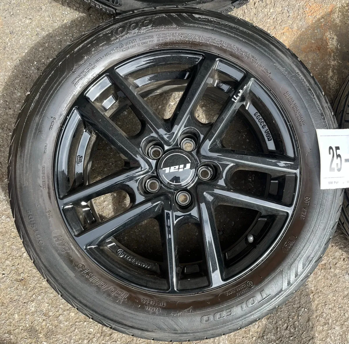 VW Polo 15" Black Alloys with Tyres - Image 2