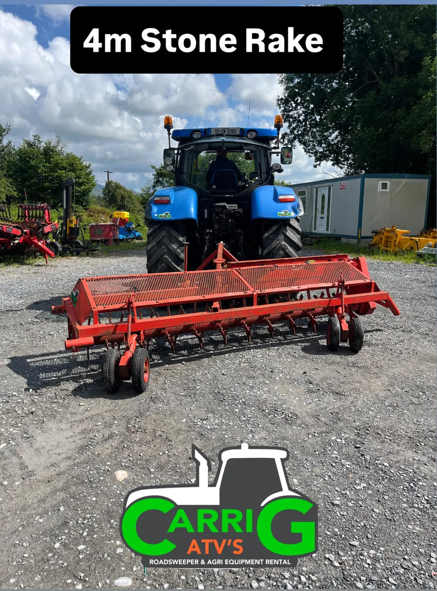 FOR HIRE - 4m Kverneland Stone Rake. - Image 2