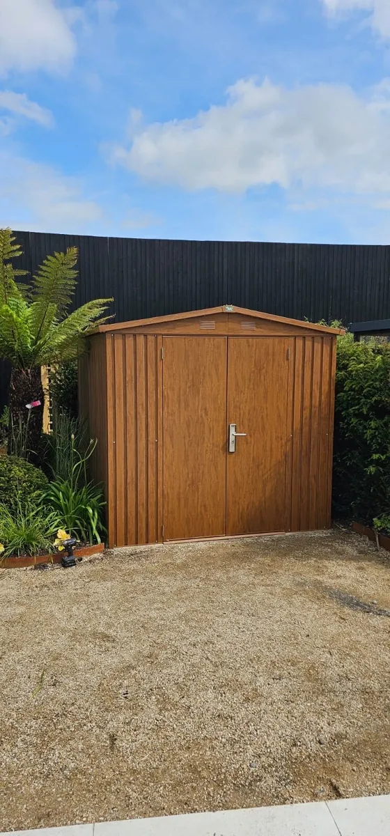 Steel Woodgrain Shed - Image 1