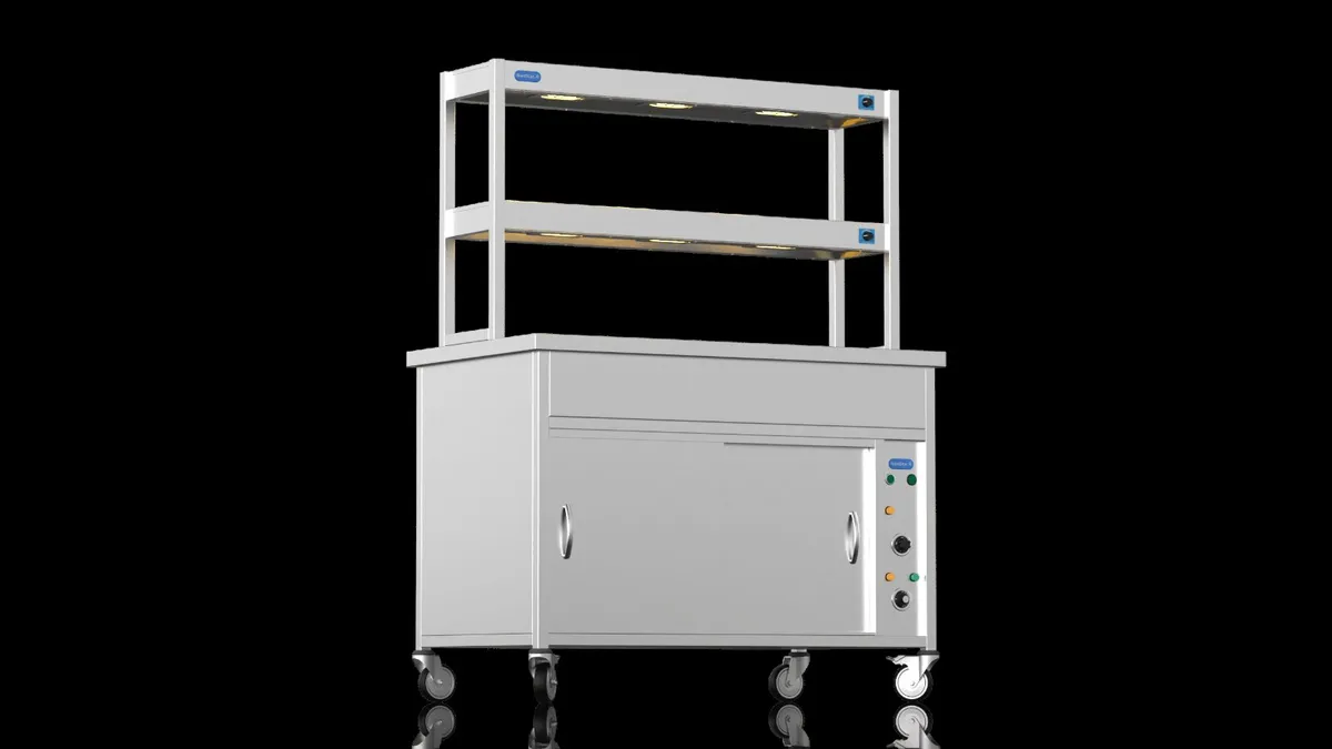 Nordstar 1200 bain marie double tier gantry combo