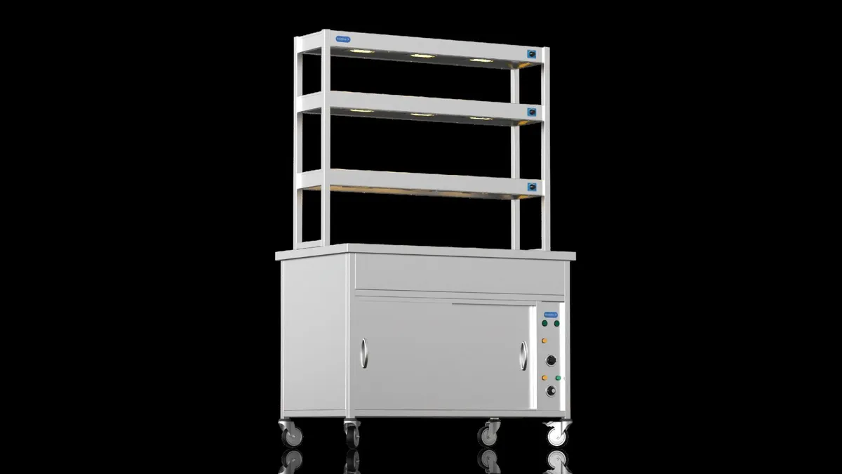 Nordstar 1200 bain marie triple tier gantry combo