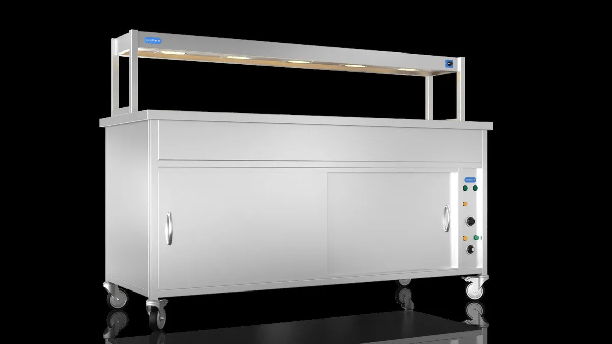 Nordstar 1800 bain marie single tier gantry combo