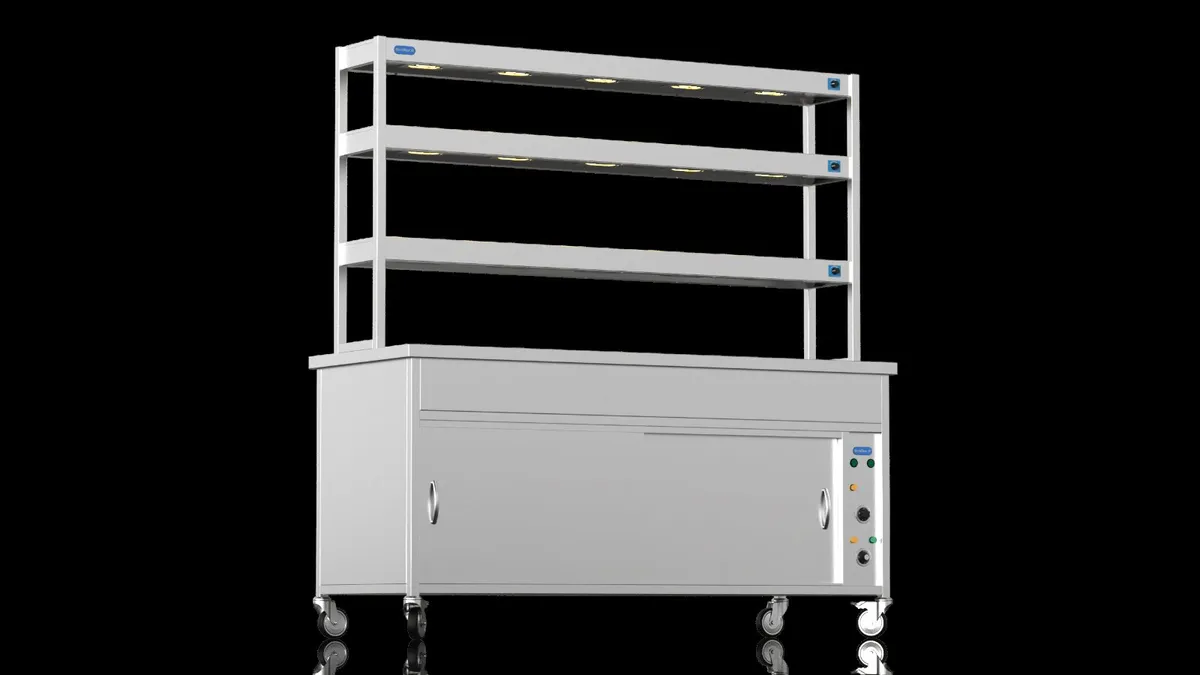 Nordstar 1800 bain marie triple tier gantry combo