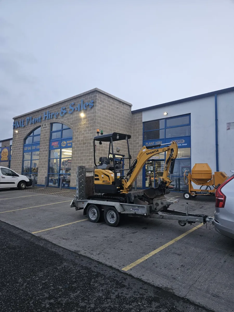 EX-HIRE Shantui 1.7 Ton Mini Digger X1 unit left - Image 1