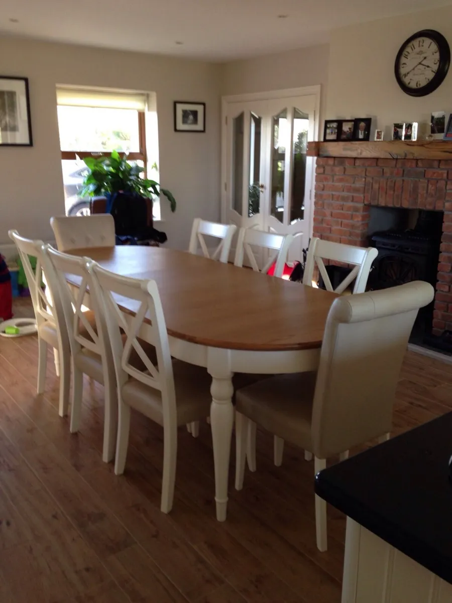 Kitchen table & 8 chairs - Image 1