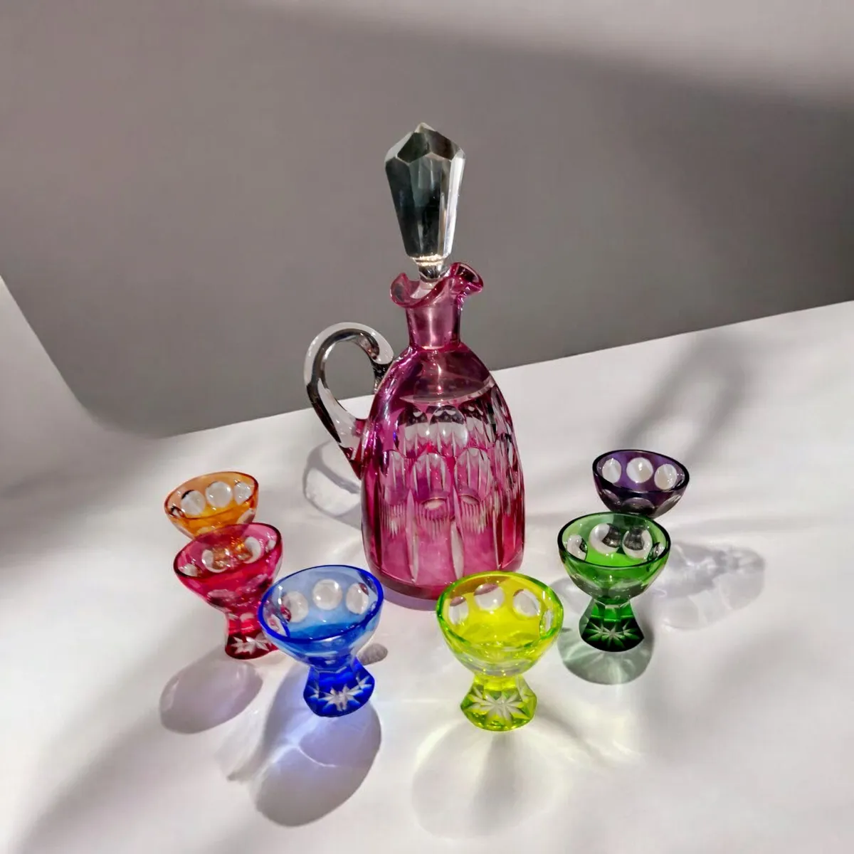 Val Saint Lambert cut crystal glass set - Image 1