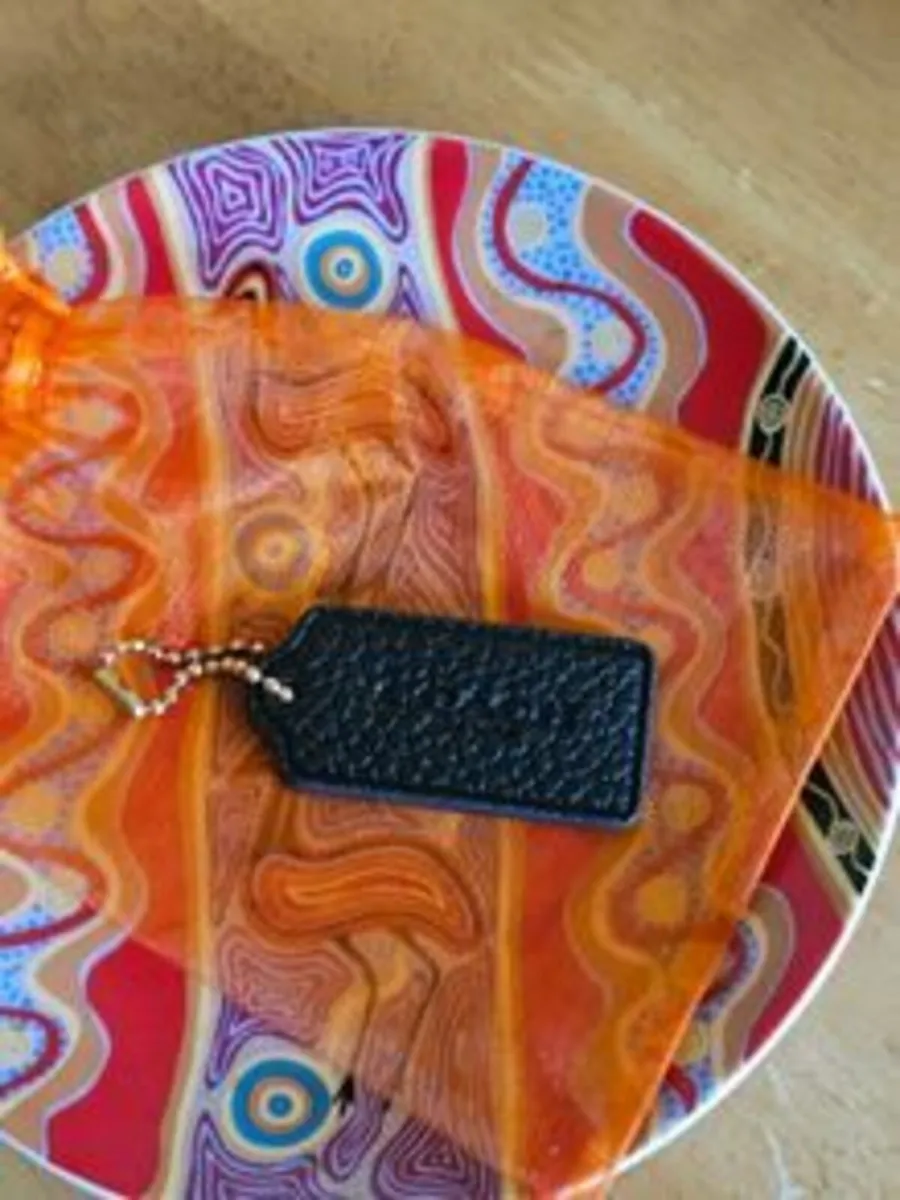 Coach Black Leather Bag Tag / Authentic / NEW - Image 2