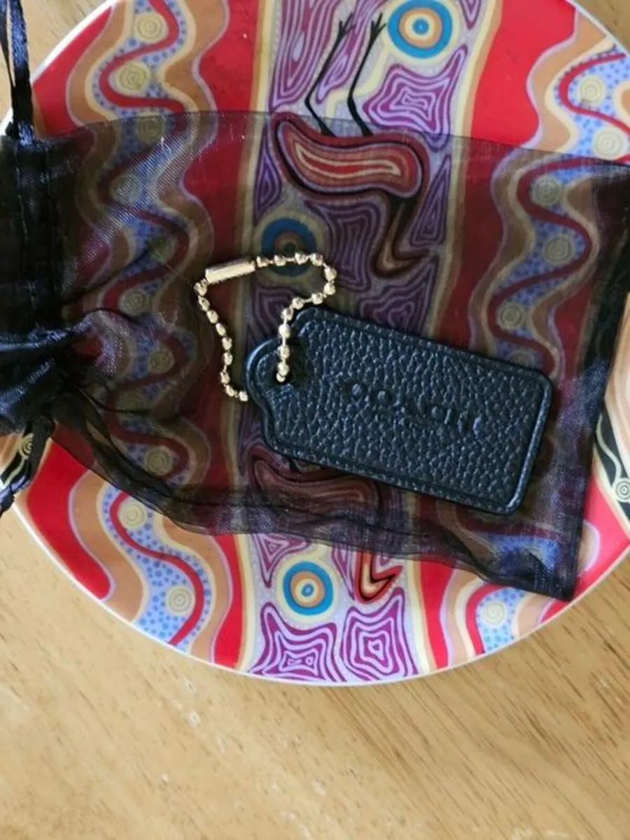 Coach Black Leather Bag Tag / Authentic / NEW - Image 1