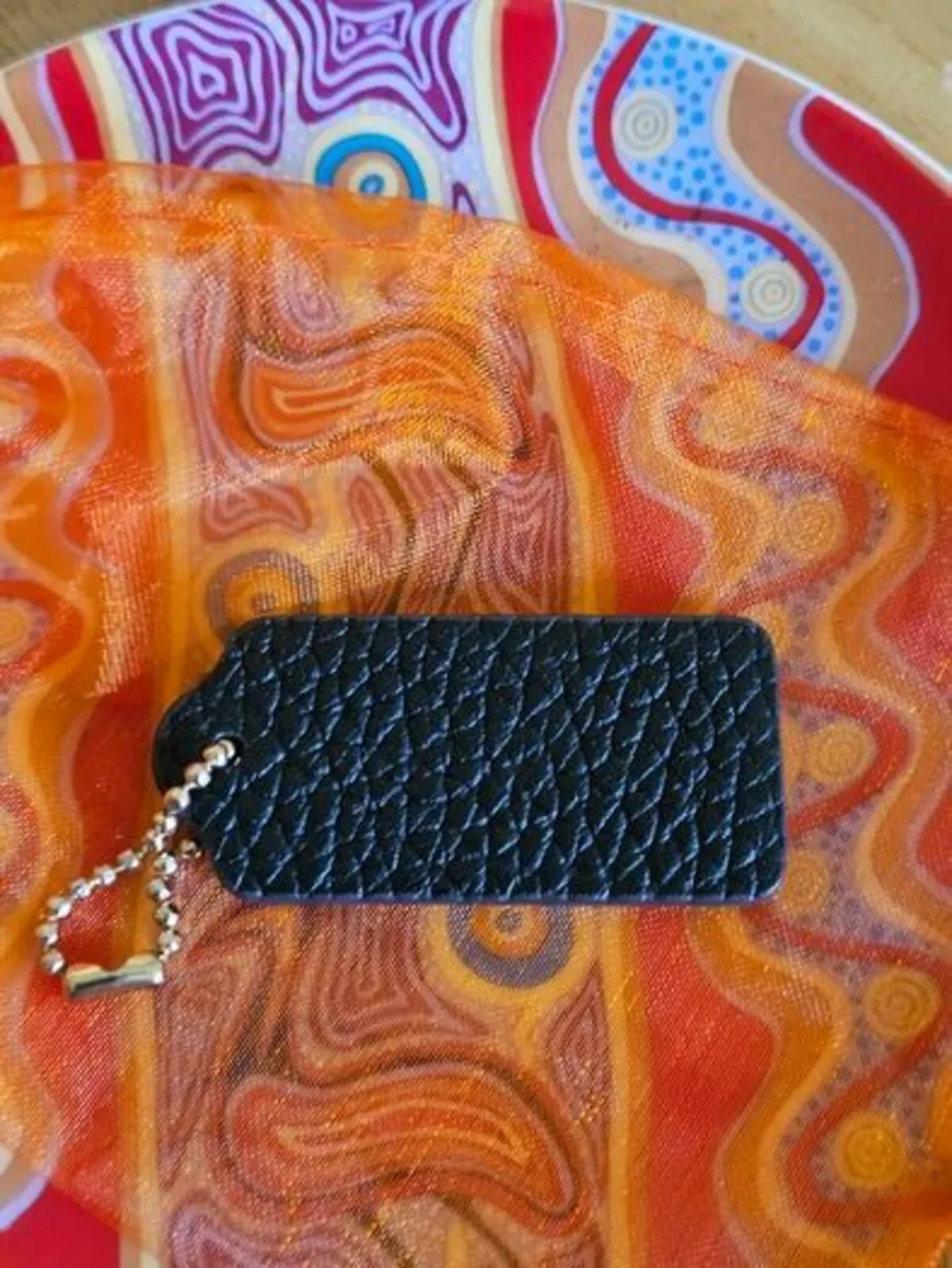 Coach Black Leather Bag Tag / Authentic / NEW - Image 3