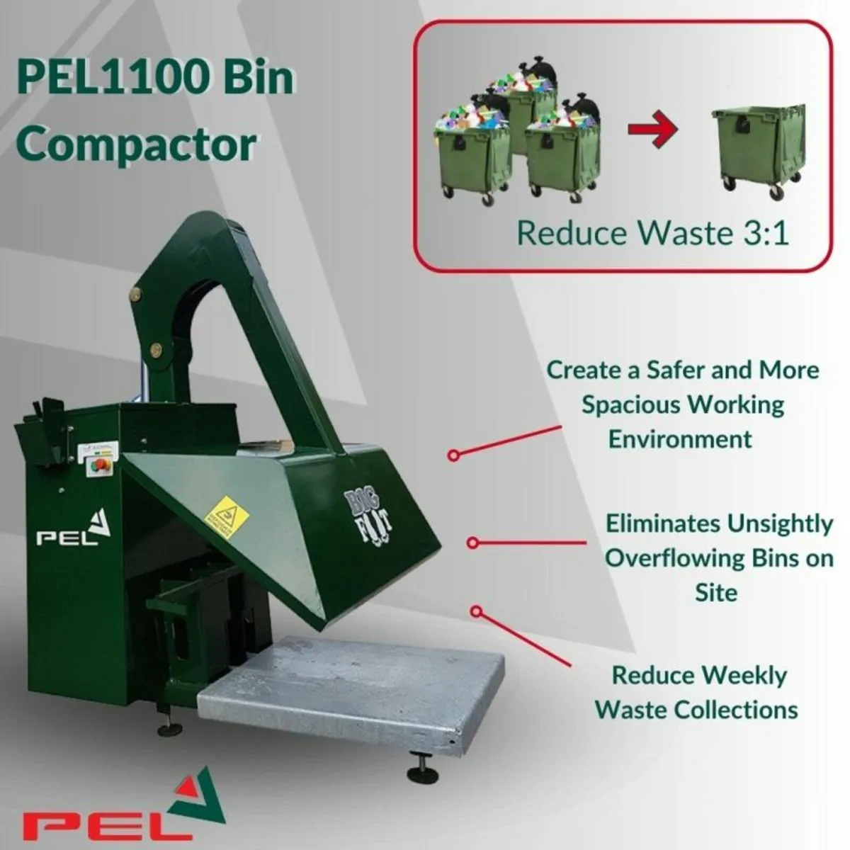 Bin compactor baler 1100litre - Image 2