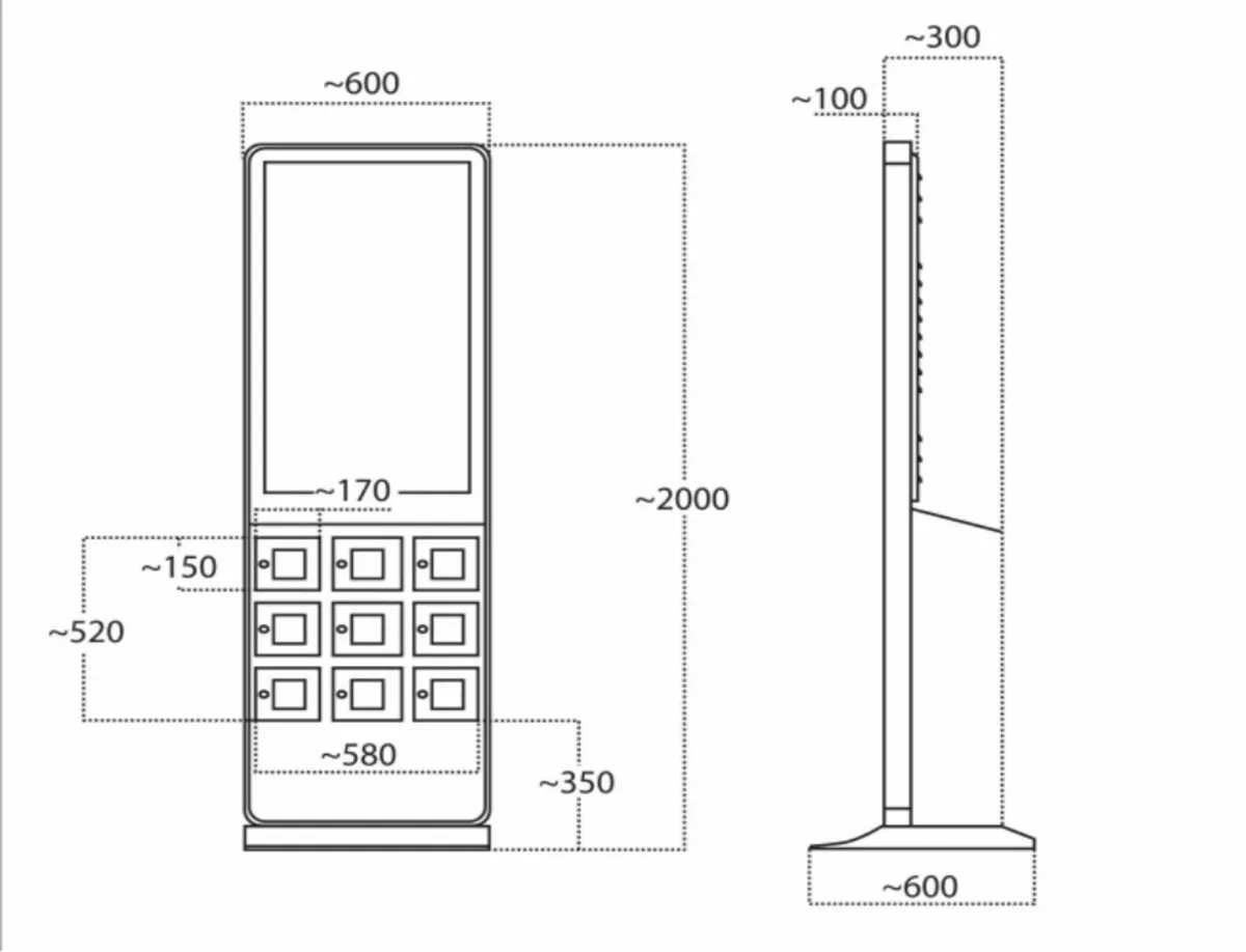 Phone charging kiosk POS, totem, advertising stand - Image 3