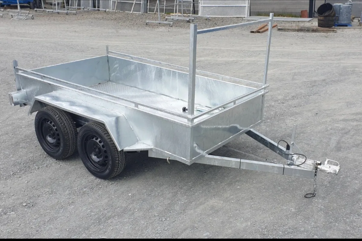 galvanised 8x4ft braked twin axle trailer meshside - Image 2