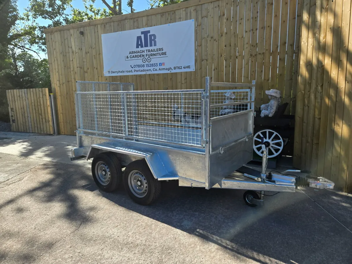 Great value 8x4ft builders trailer meshsides ramp - Image 1