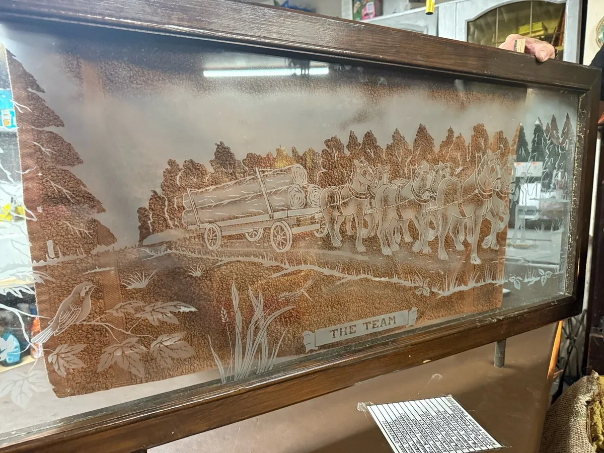 Horse themed etched glass windows . Collection. - Image 2