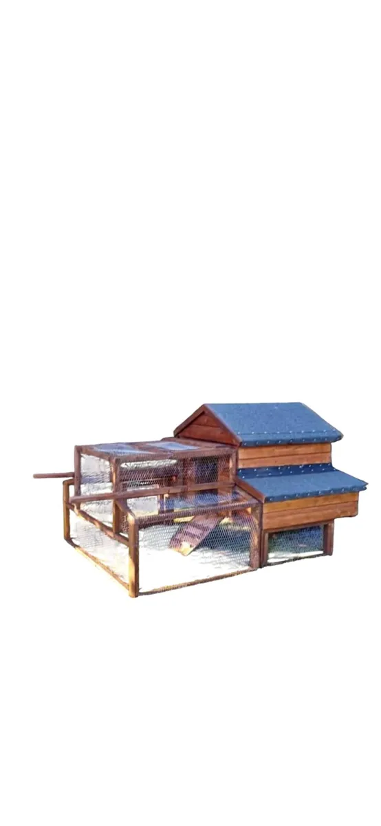 Timber hen ark with cage pen on wheels chicken coo - Image 4