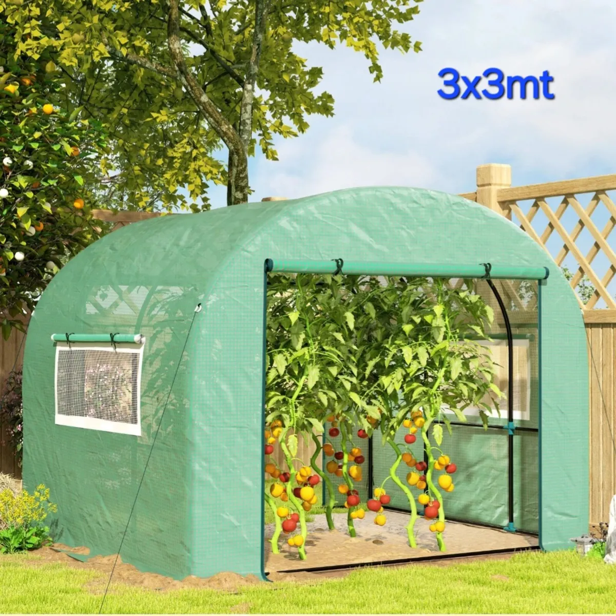 3mts x 3mts garden polytunnel plants garden growin - Image 3