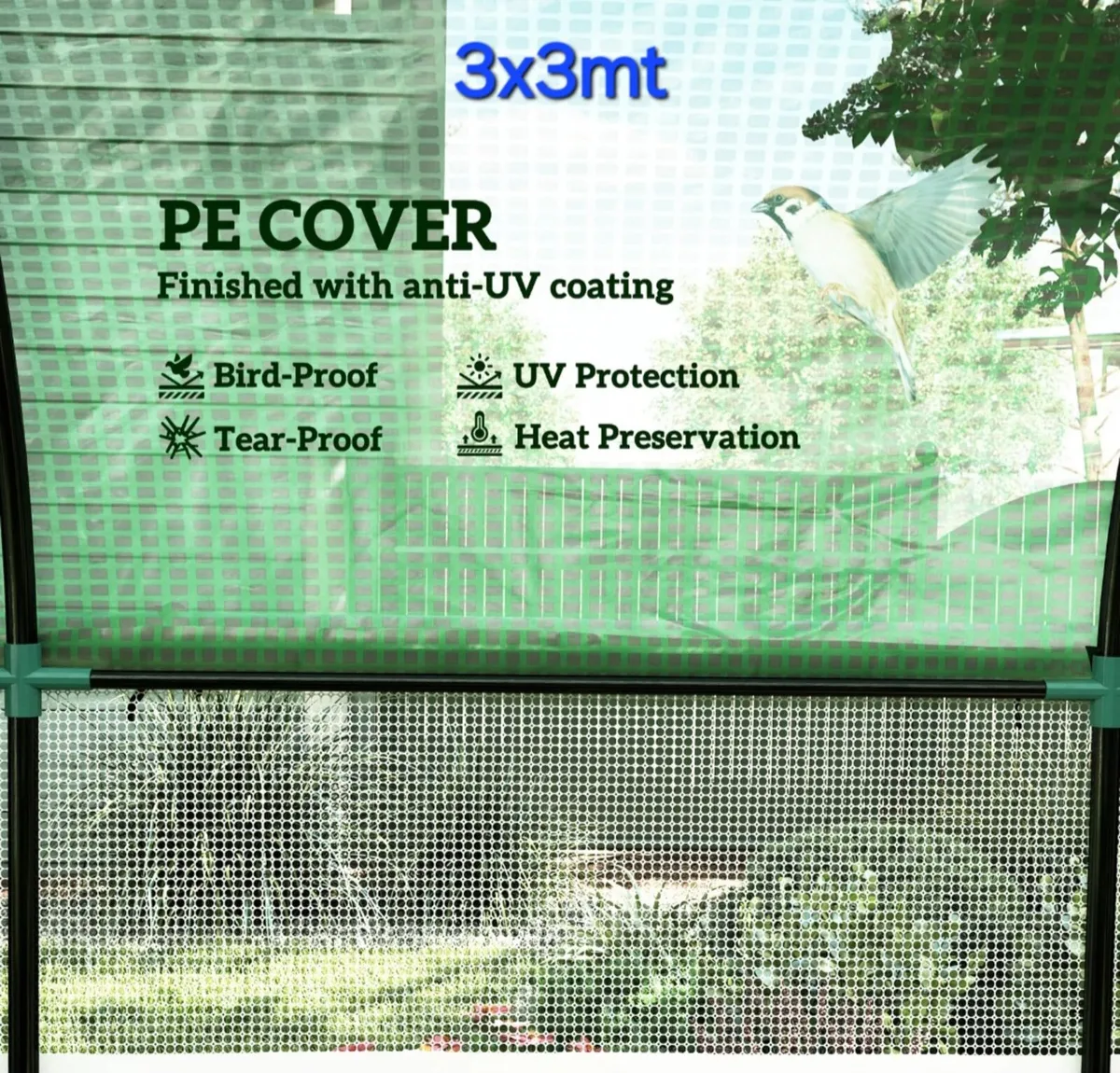 3mts x 3mts garden polytunnel plants garden growin - Image 4