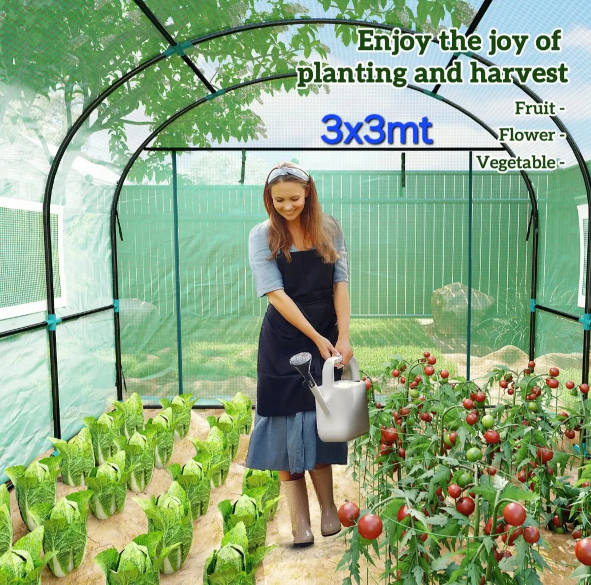 3mts x 3mts garden polytunnel plants garden growin - Image 2