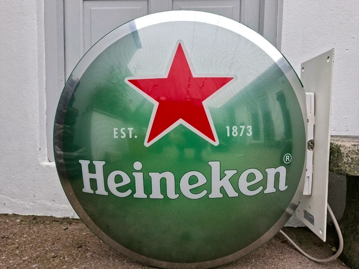 Heineken double-sided light sign - ex condition - Image 1