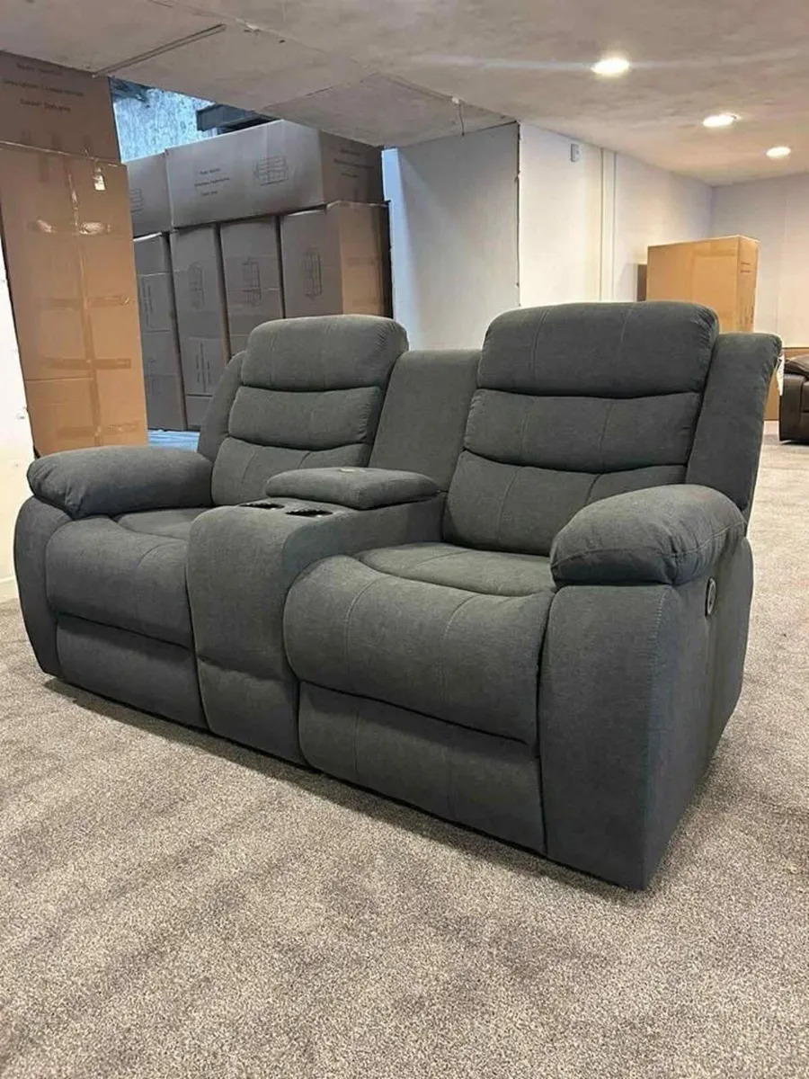 New 3+2 Grey Power Recliner Sofas - Image 2