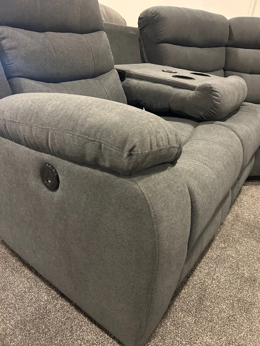New 3+2 Grey Power Recliner Sofas - Image 4