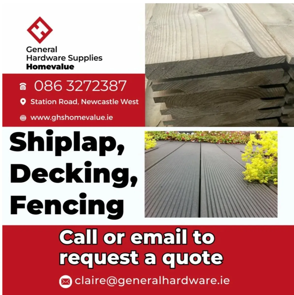 Composite decking, fencing, shiplap - Image 1