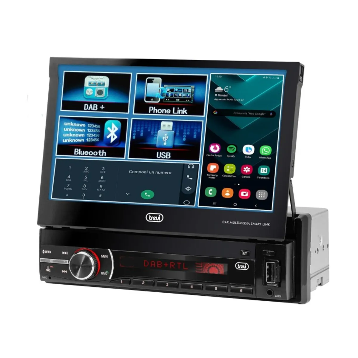 Trevi MDV 6380 DAB Car Stereo 200W, Bluetooth - Image 1