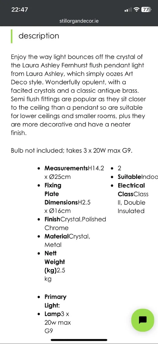 Laura Ashley 3 light Fernhurst - Image 2