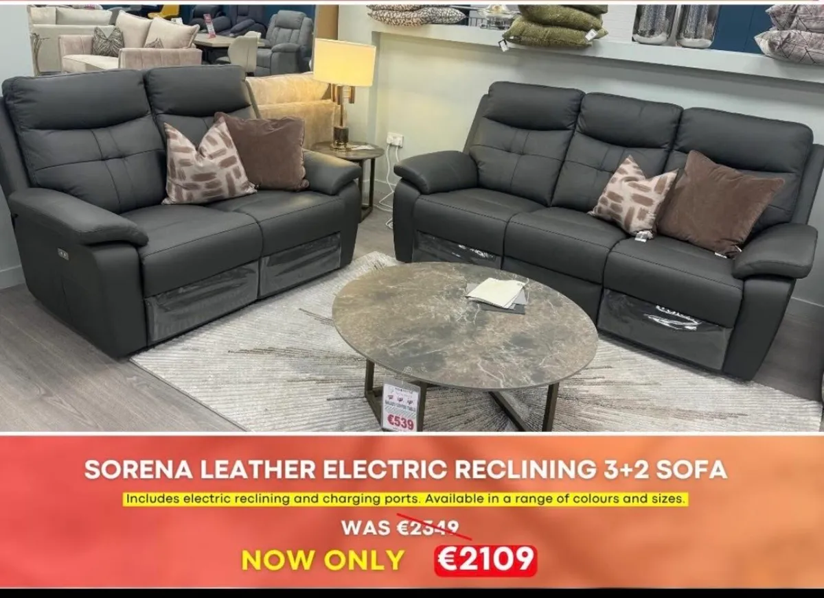 #Price Drop #Grey Sorena Electric Recliner Suite, - Image 4