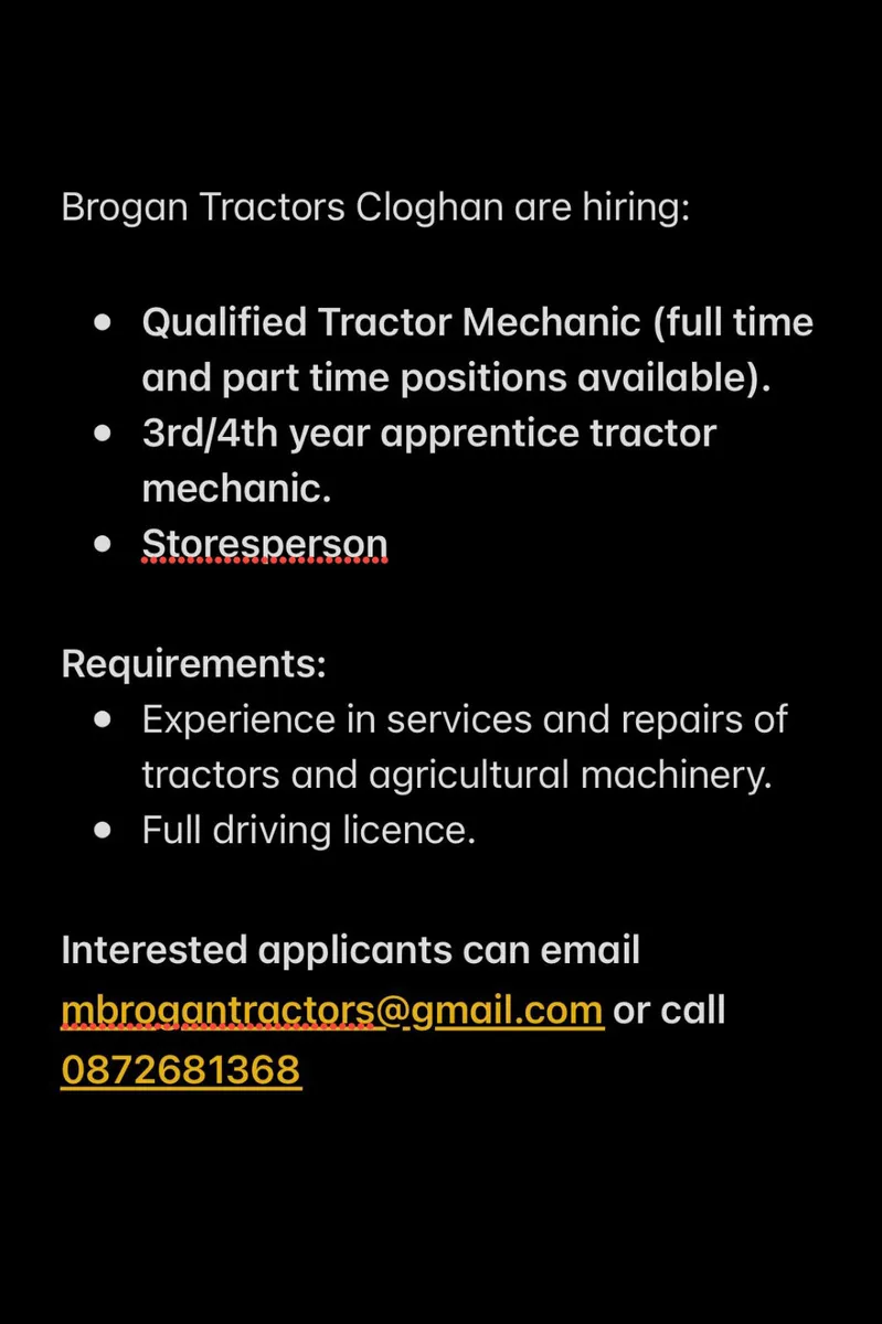 Tractor mechanic Required - Image 2