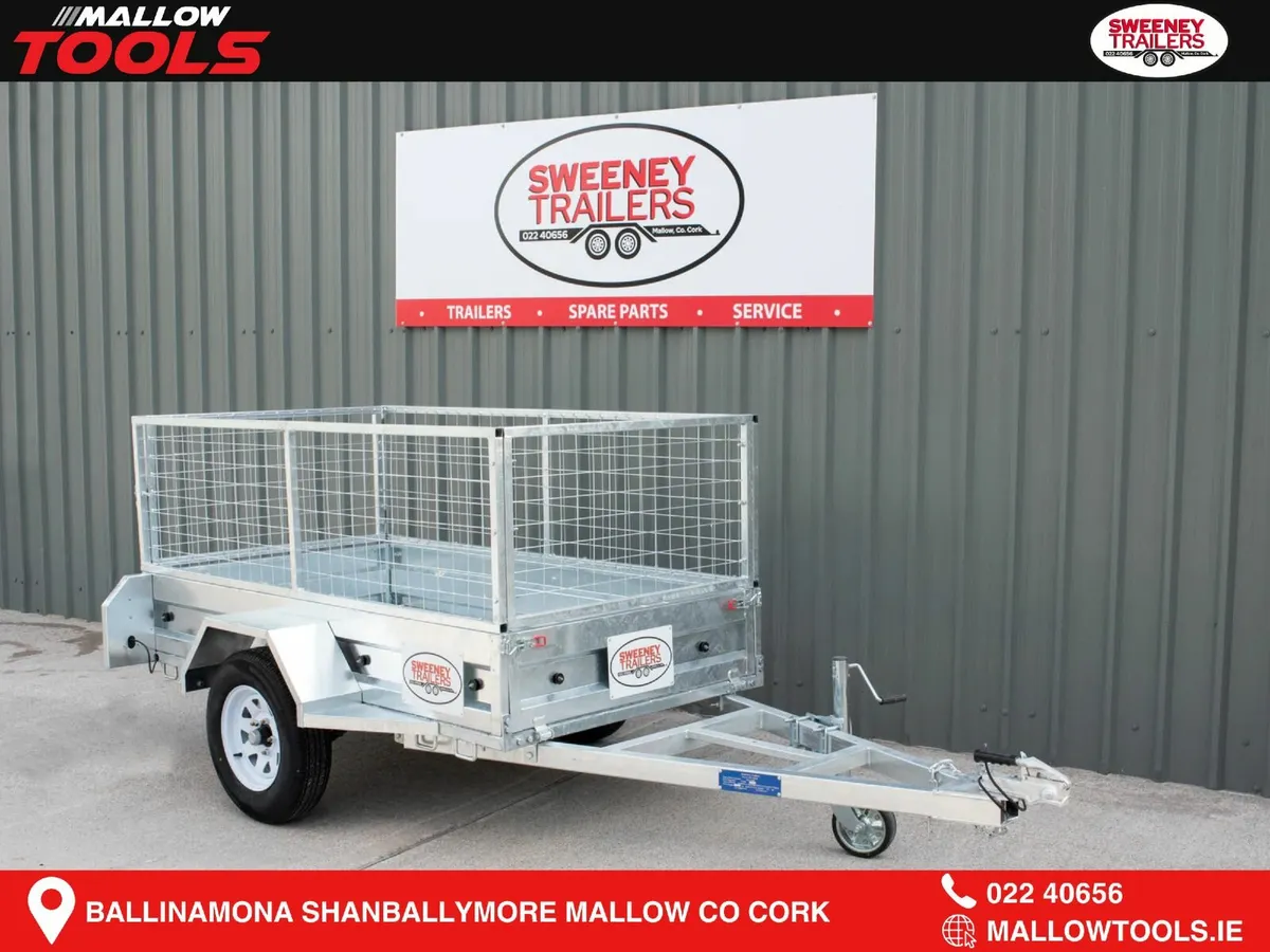 Sweeney 7 x 4 Galvanised Single Axle Trailer - Image 1