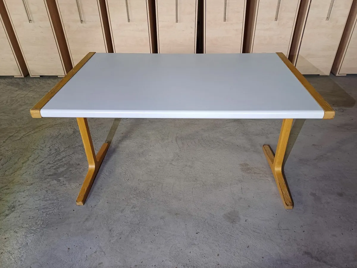 Wooden Tables White Tops - Image 1