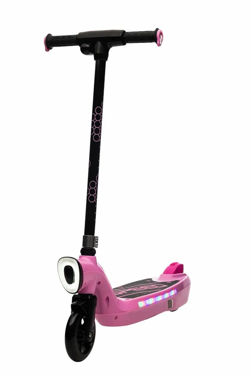 Prizm Kids 12V Electric Scooter with Lights Pink - Image 2