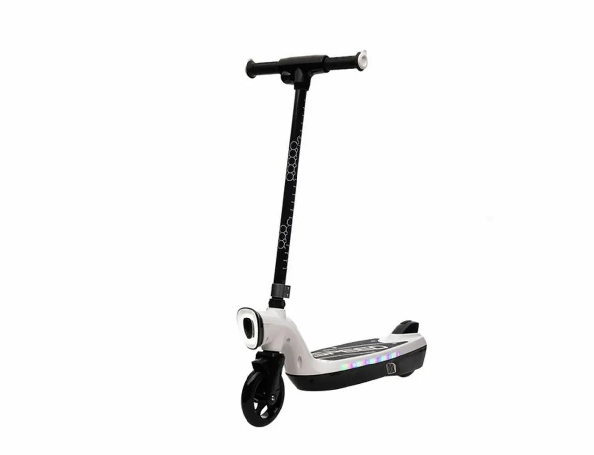 Prizm Kids 12V Electric Scooter with Lights White - Image 4
