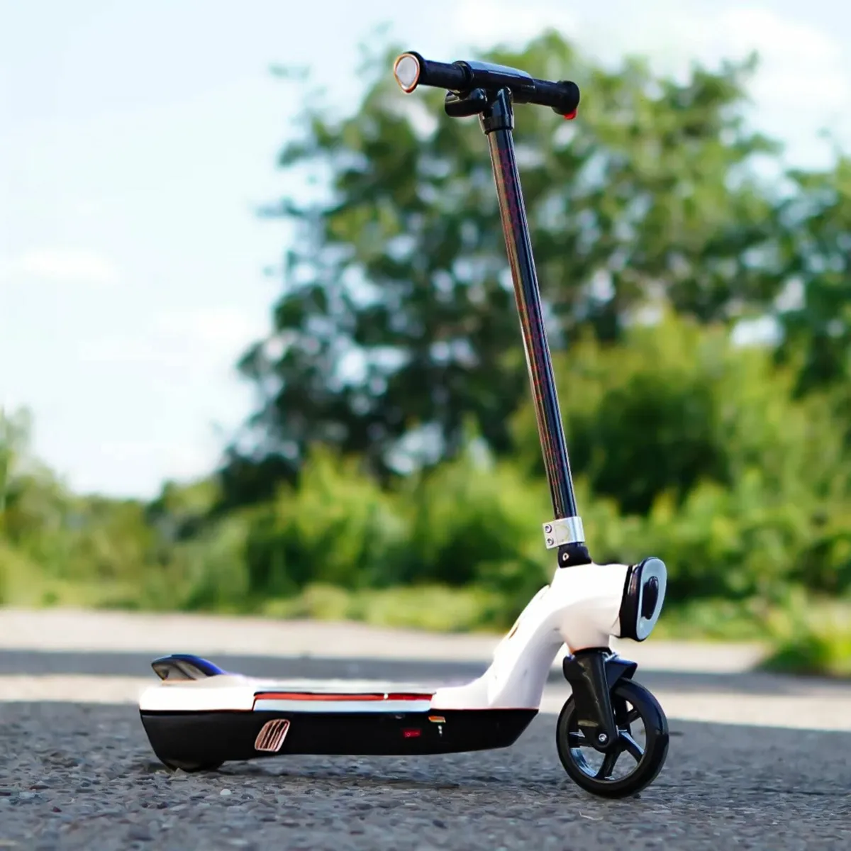 Prizm Kids 12V Electric Scooter with Lights White - Image 1