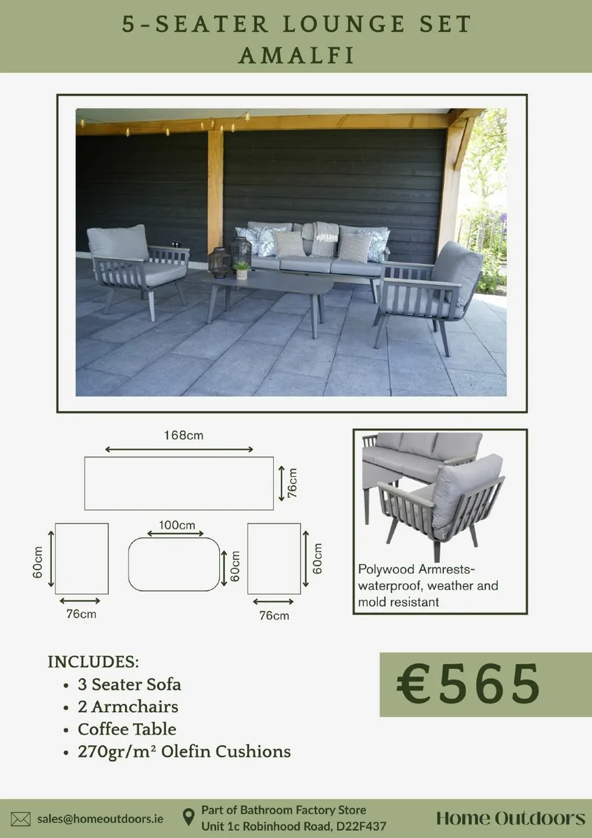 5-Seater Amalfi Lounge Set - Only €565!