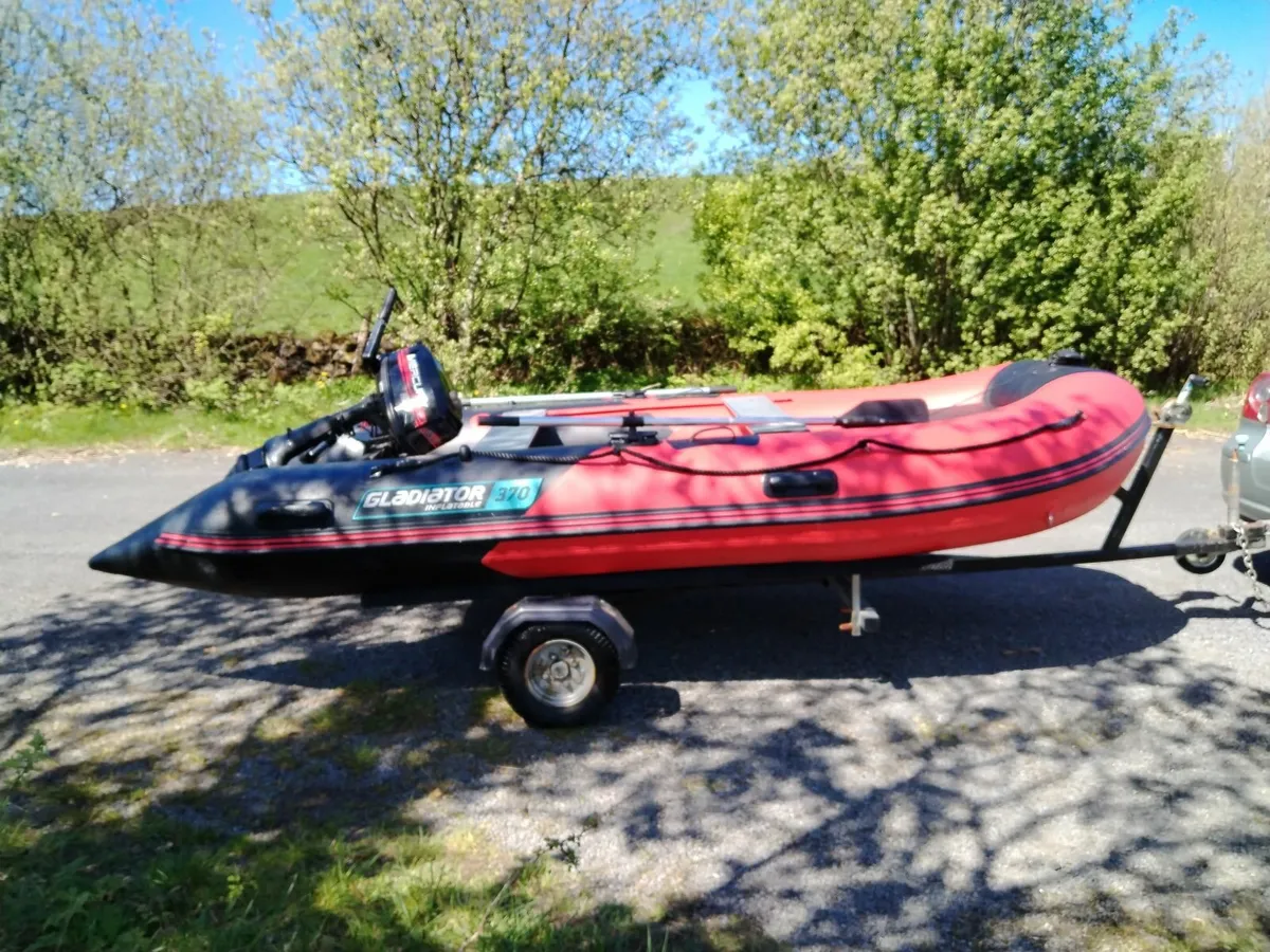 Inflatable Boat, Engine and Trailer - Image 2