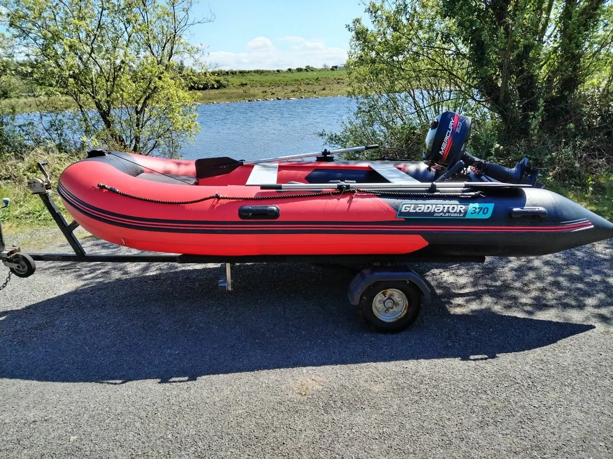Inflatable Boat, Engine and Trailer - Image 1