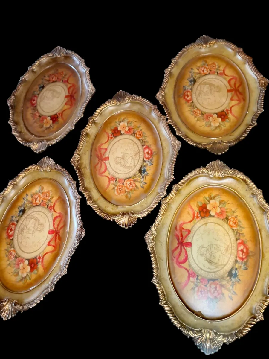 Beautiful Oriental oval plates of 5 - Image 1