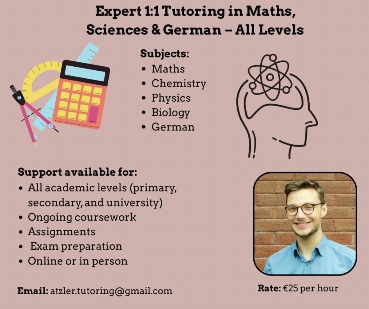 Expert 1:1 Tutoring in Maths, Sciences & German