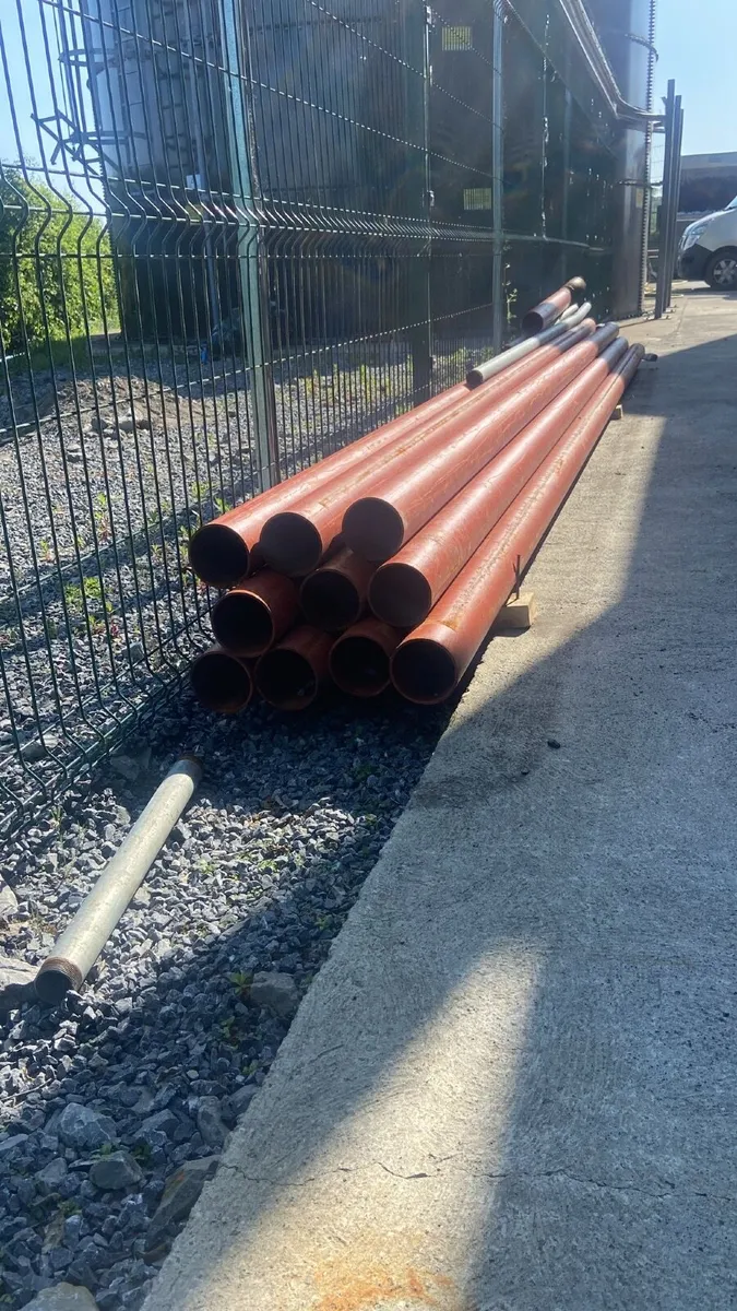 Red metal pipe  4 inch 100 mm, 6 mtr.