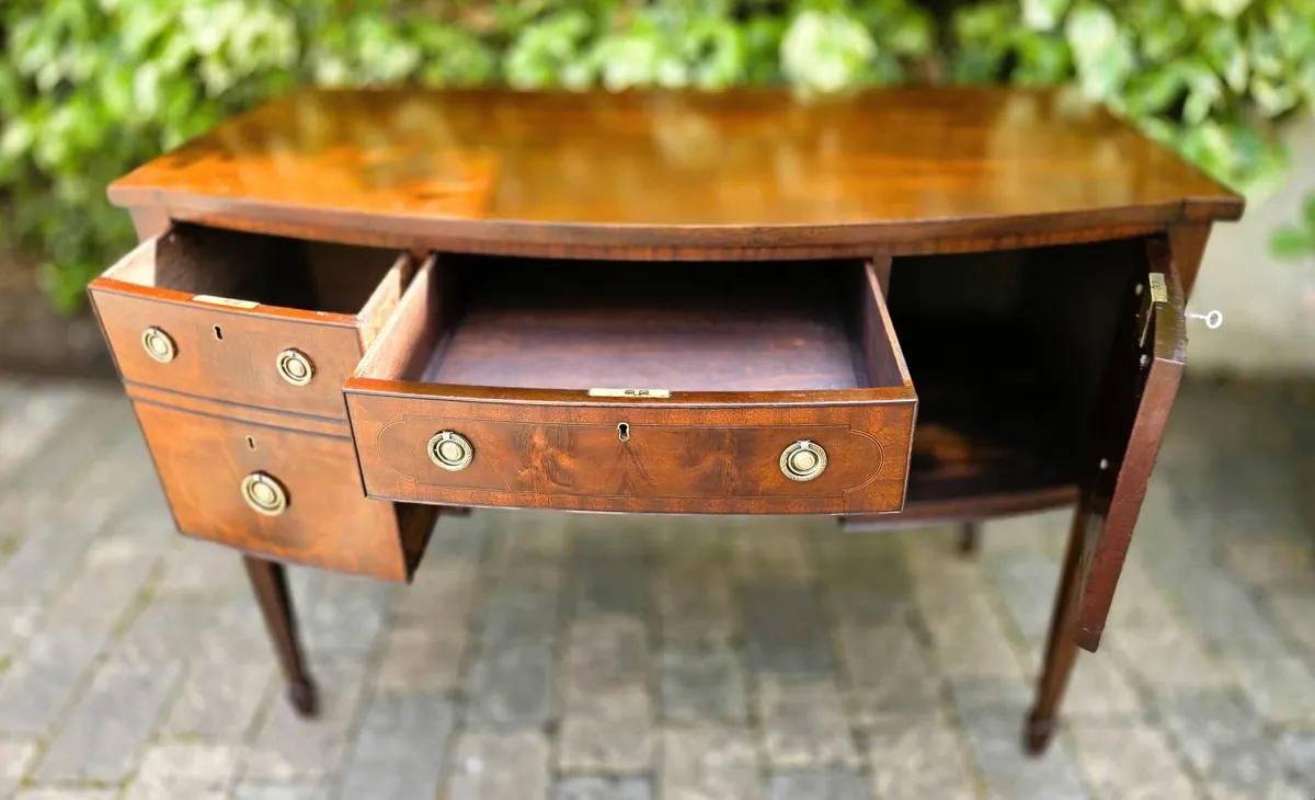 Georgian Bow Front Sideboard- Circa 1820 - Image 3