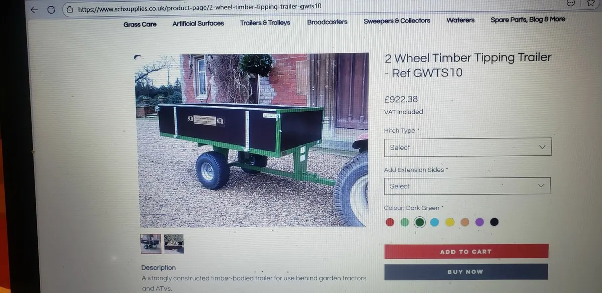 sch garden quad tipping trailer heavy duty 500kgs - Image 3