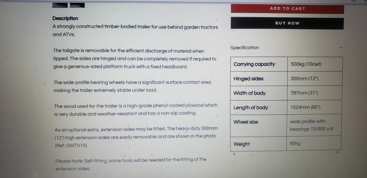 sch garden quad tipping trailer heavy duty 500kgs - Image 4