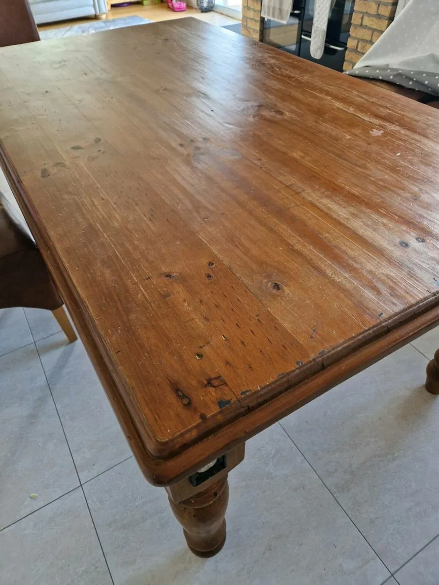 Solid Timber Kitchen Table and Four Chairs - Image 2