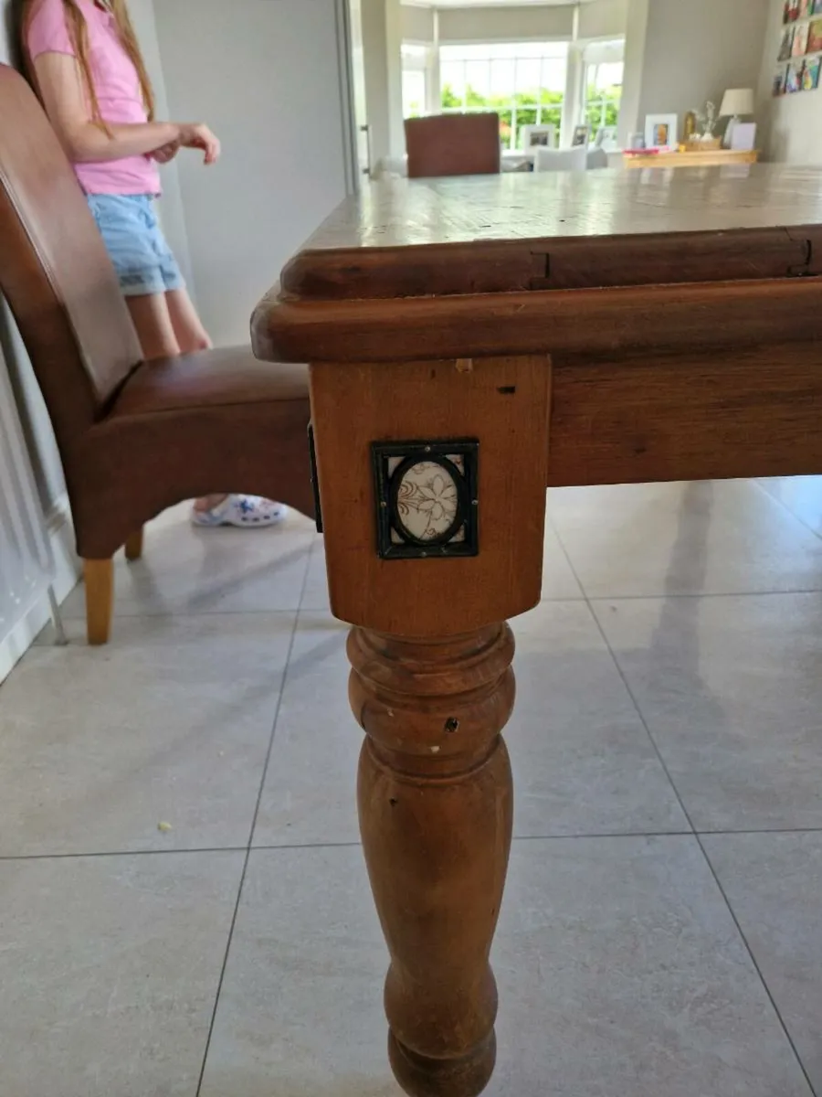 Solid Timber Kitchen Table and Four Chairs - Image 3